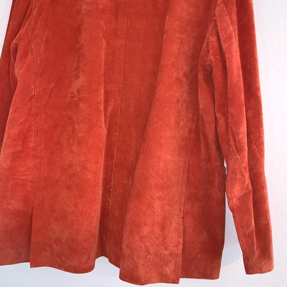 Vintage Authentic 100% Suede Leather Jacket Autumn Rust Orange - Picture 13 of 16